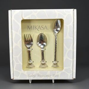 Mikasa Giraffe 3 Piece Baby Flatware Set Stainless Steel Fork Spoons New in Box